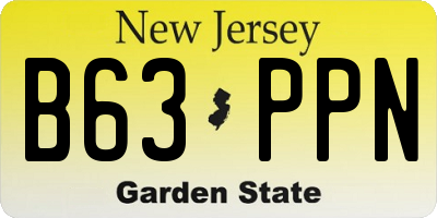 NJ license plate B63PPN