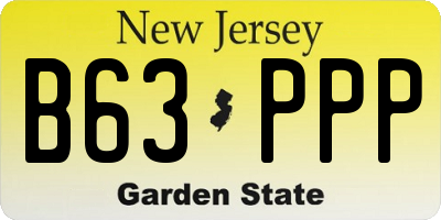 NJ license plate B63PPP