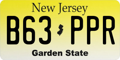 NJ license plate B63PPR