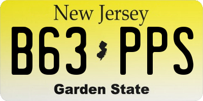 NJ license plate B63PPS