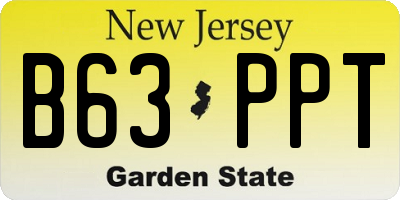 NJ license plate B63PPT