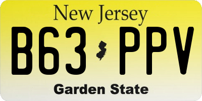 NJ license plate B63PPV