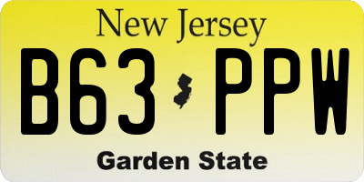 NJ license plate B63PPW