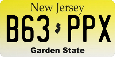 NJ license plate B63PPX