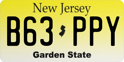 NJ license plate B63PPY