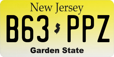 NJ license plate B63PPZ