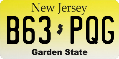 NJ license plate B63PQG