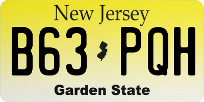 NJ license plate B63PQH
