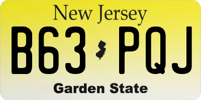 NJ license plate B63PQJ