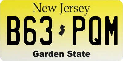 NJ license plate B63PQM