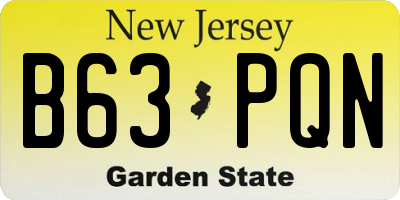 NJ license plate B63PQN