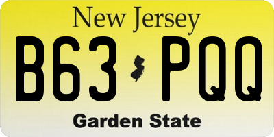 NJ license plate B63PQQ
