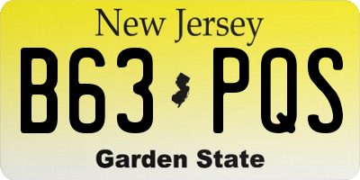 NJ license plate B63PQS