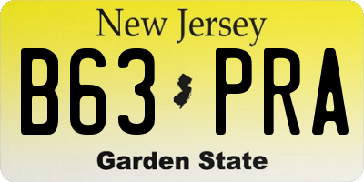 NJ license plate B63PRA