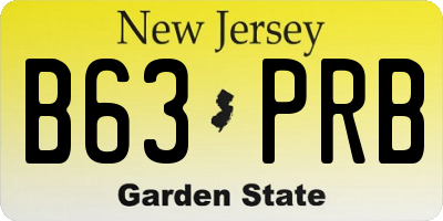 NJ license plate B63PRB