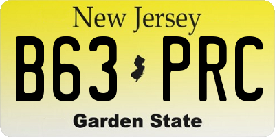 NJ license plate B63PRC