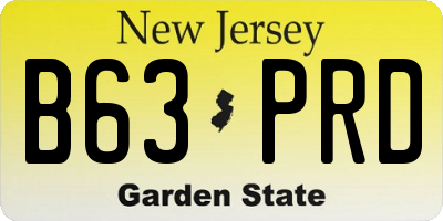 NJ license plate B63PRD