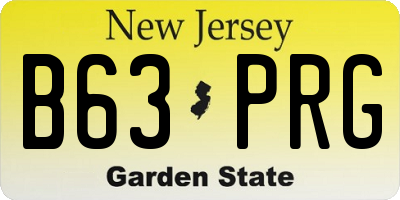 NJ license plate B63PRG