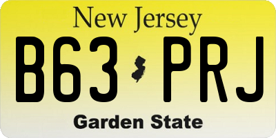 NJ license plate B63PRJ