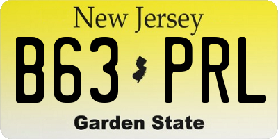 NJ license plate B63PRL