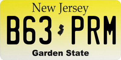 NJ license plate B63PRM