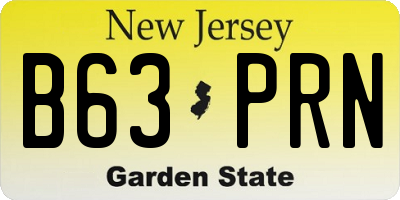 NJ license plate B63PRN