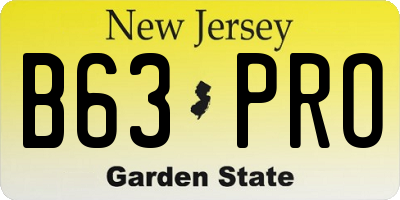 NJ license plate B63PRO