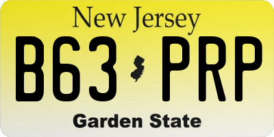 NJ license plate B63PRP