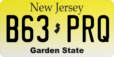 NJ license plate B63PRQ