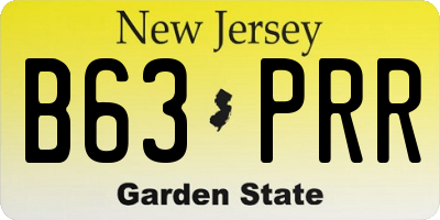 NJ license plate B63PRR