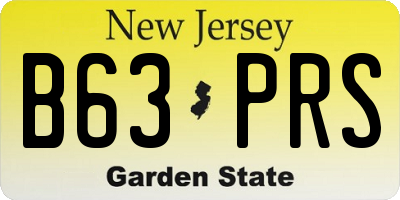 NJ license plate B63PRS