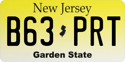 NJ license plate B63PRT