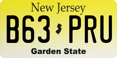 NJ license plate B63PRU