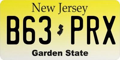 NJ license plate B63PRX