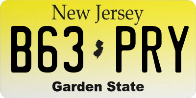 NJ license plate B63PRY