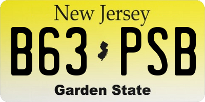 NJ license plate B63PSB
