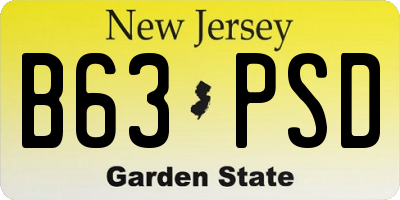 NJ license plate B63PSD