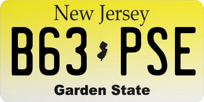 NJ license plate B63PSE