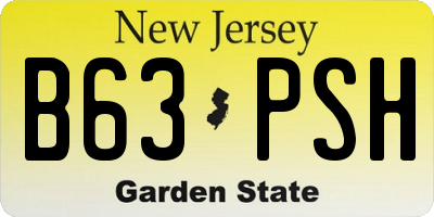 NJ license plate B63PSH