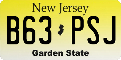 NJ license plate B63PSJ