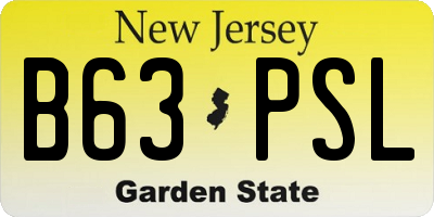 NJ license plate B63PSL