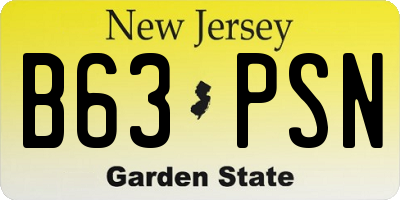 NJ license plate B63PSN