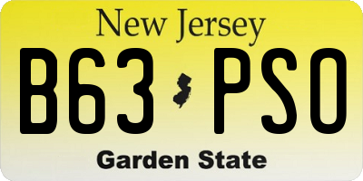 NJ license plate B63PSO