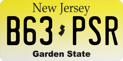 NJ license plate B63PSR