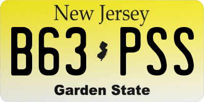NJ license plate B63PSS