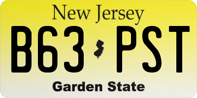 NJ license plate B63PST