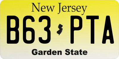 NJ license plate B63PTA