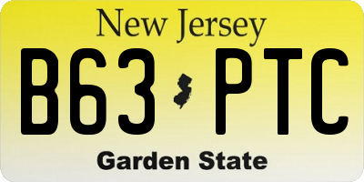 NJ license plate B63PTC
