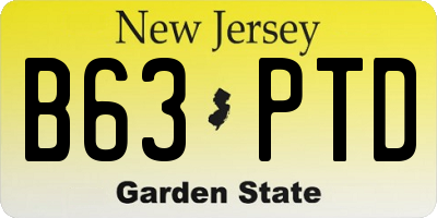 NJ license plate B63PTD