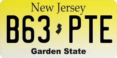 NJ license plate B63PTE